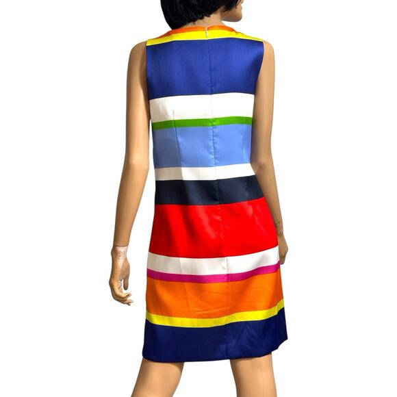 Jessica Howard Sheath Dress 10 Colorful Stripe Cocktails Preppy Career Statement - Picture 3 of 11